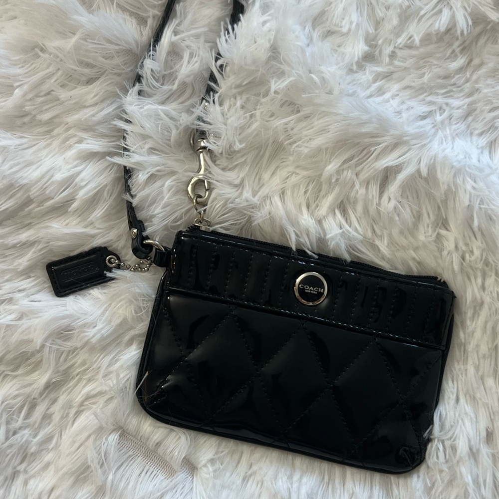 Coach Patent Leather Quilted Wristlet